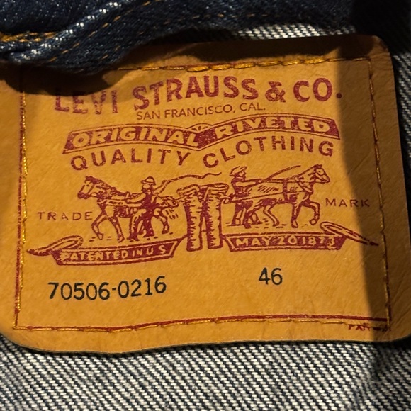 80s 70506-0216 Levi's Men's Blue Denim Jacket - Picture 4 of 7